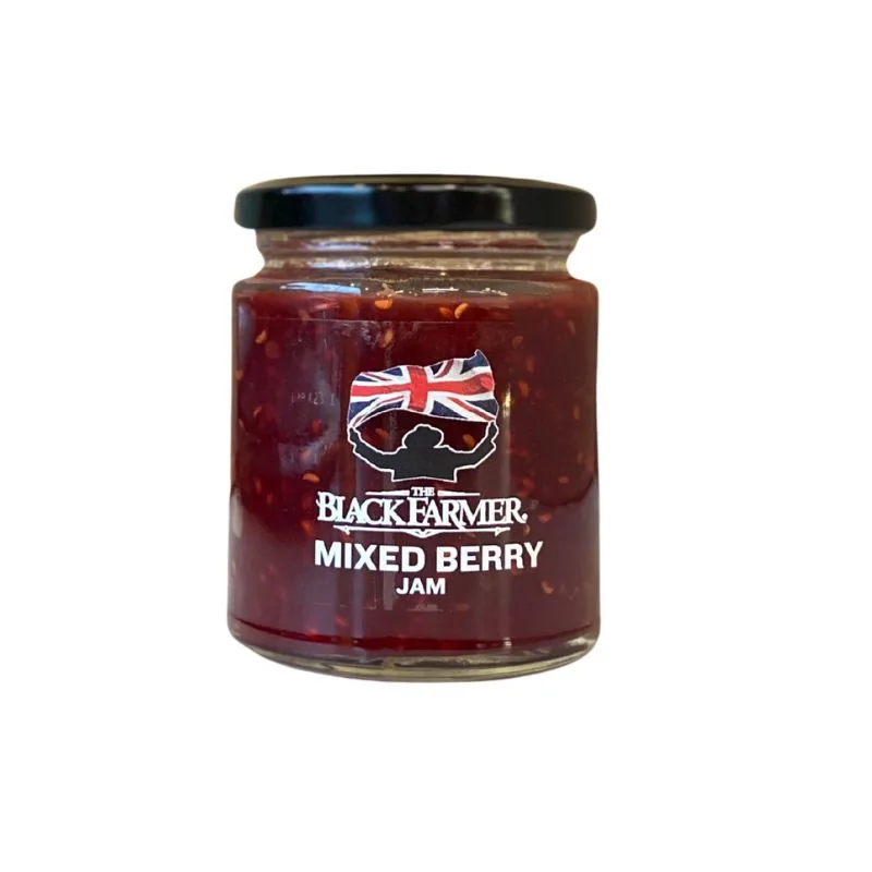 Frasco de Mixed Berry Jam em fundo branco, packshot original